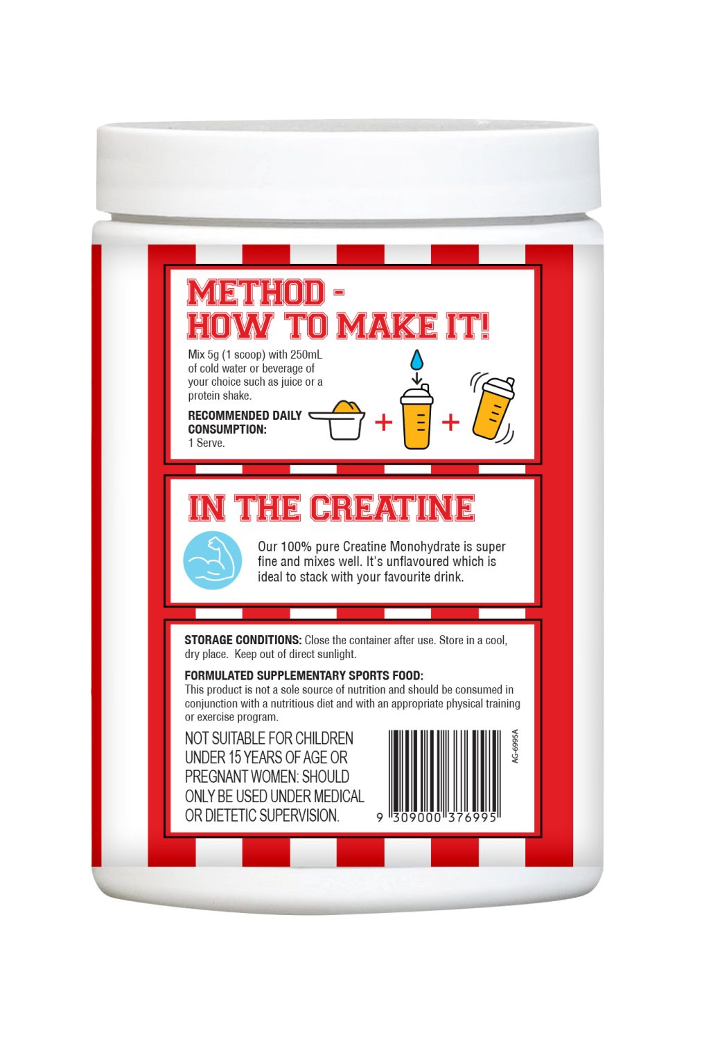 100% Pure Creatine Monohydrate by Adonis Gear