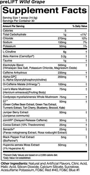 Rule1 PreLift Pre Workout | 30 Servings