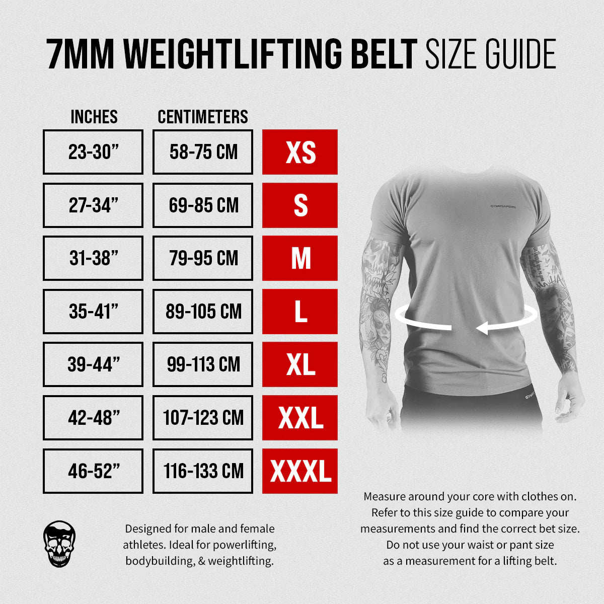 7mm Leather Double Prong Weightlifting Belt | GymReapers