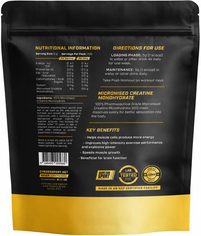 Micronised Creatine Monohydrate by Cyborg Sport