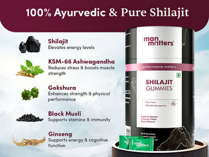 Shilajit + Ashwaganda Gummies | 30 Pack