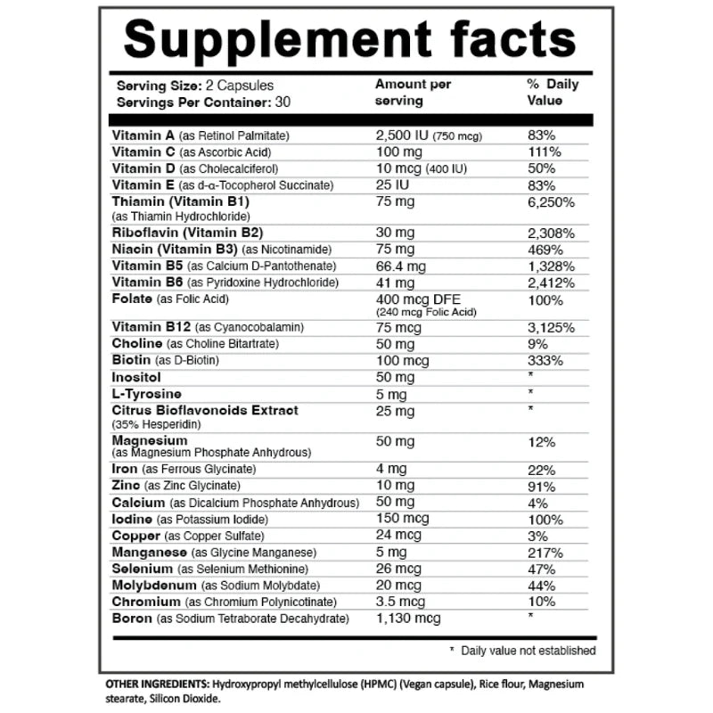 Multivitamin & Mineral Complex | 60 capsules