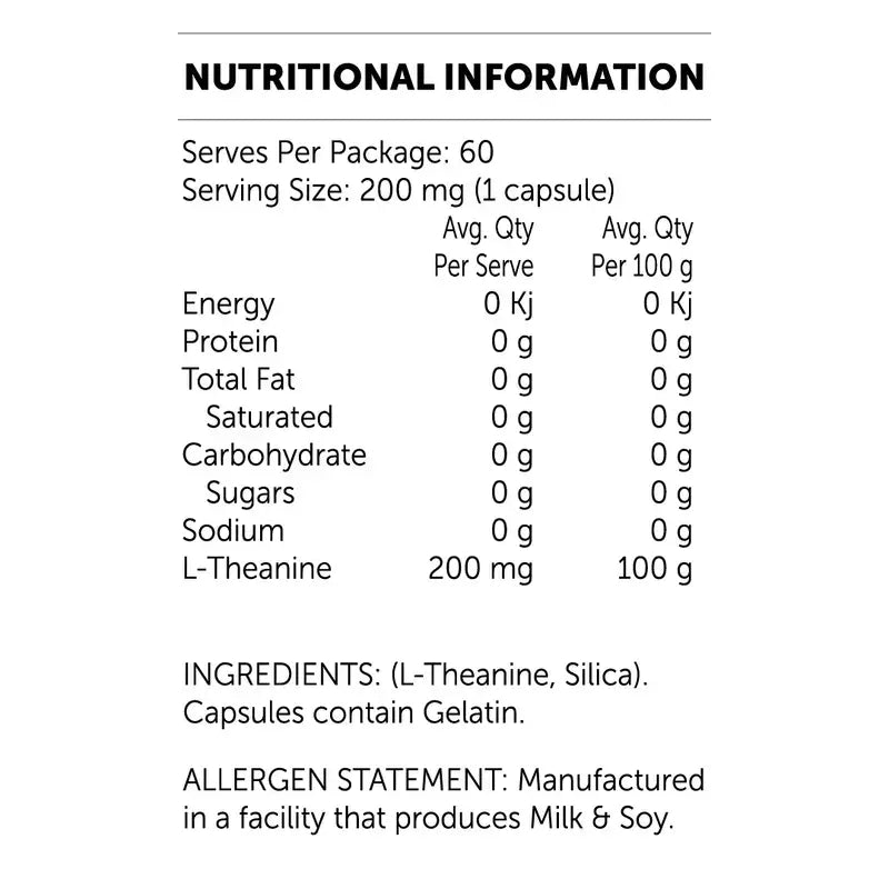 L-Theanine by Switch Nutrition | 60 Capsules