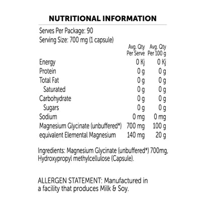 Magnesium Glycinate | 90 Capsules