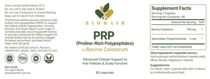PRP Bovine Colostrum by Biohair | 60 Capsules