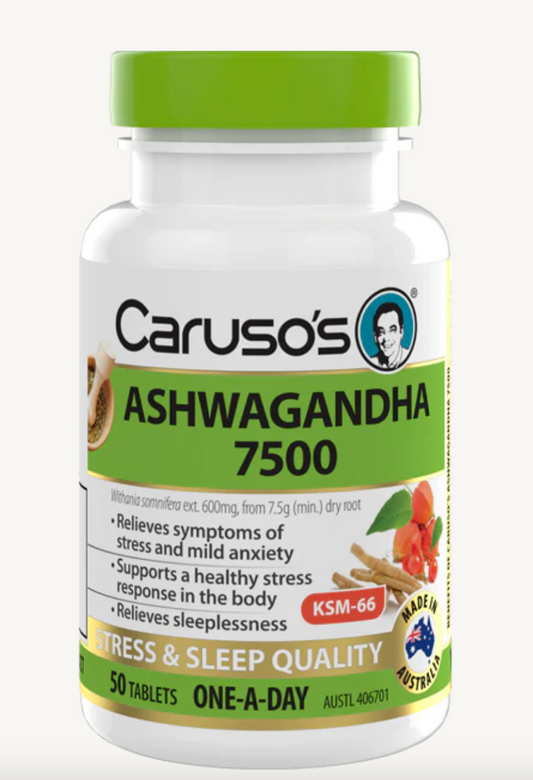 Ashwaganda 7500 by Caruso's | 50 Tablets