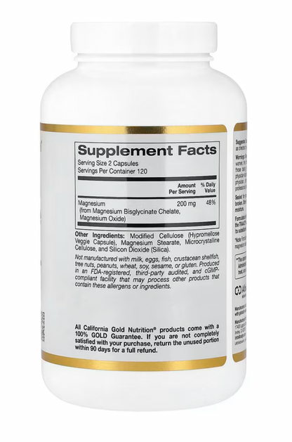 Magnesium Bisglycinate by California Gold Nutrition | 60 Capsules
