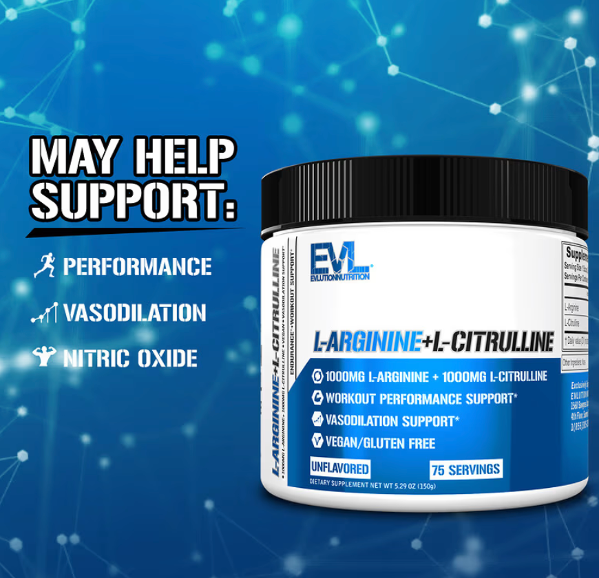 L-Arginine + L-Citrulline by EVL Nutrition | 75 Scoops
