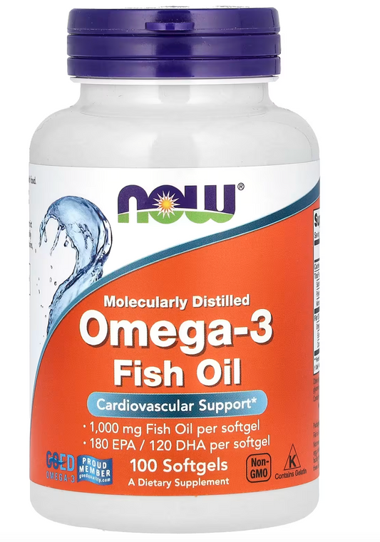 NOW Foods, Omega-3 Fish Oil, 1,000 mg | 100 Capsules