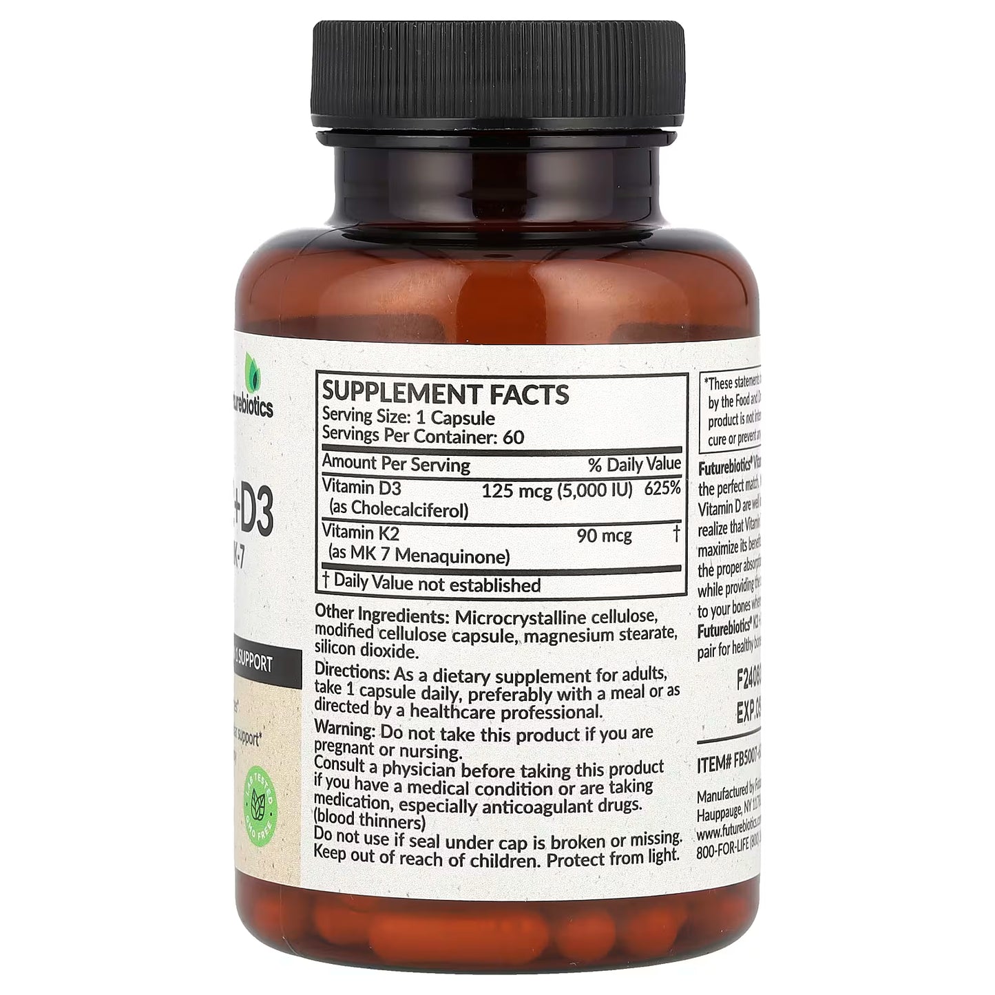 Vitamin D3 + K2 by Futurebiotics | 60 Serves