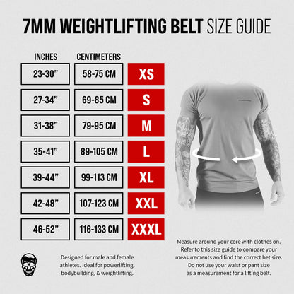 7mm Leather Double Prong Weightlifting Belt | GymReapers